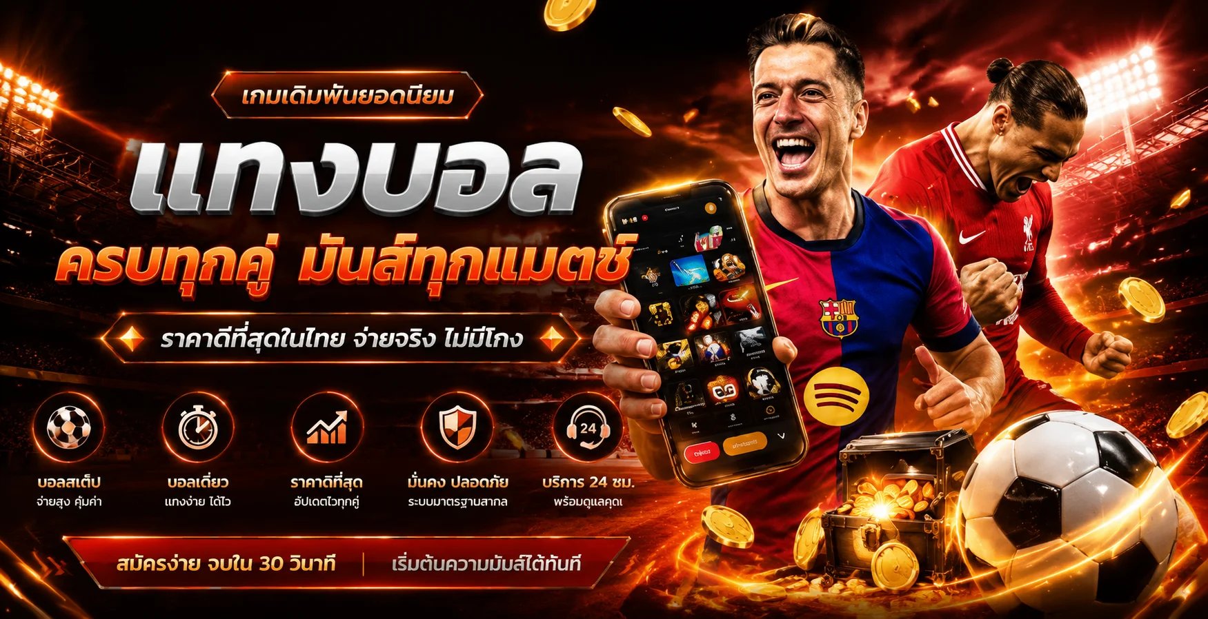 แทงบอลออนไลน์ KINGTHAI999 ครบทุกลีก ราคาน้ำดีที่สุด